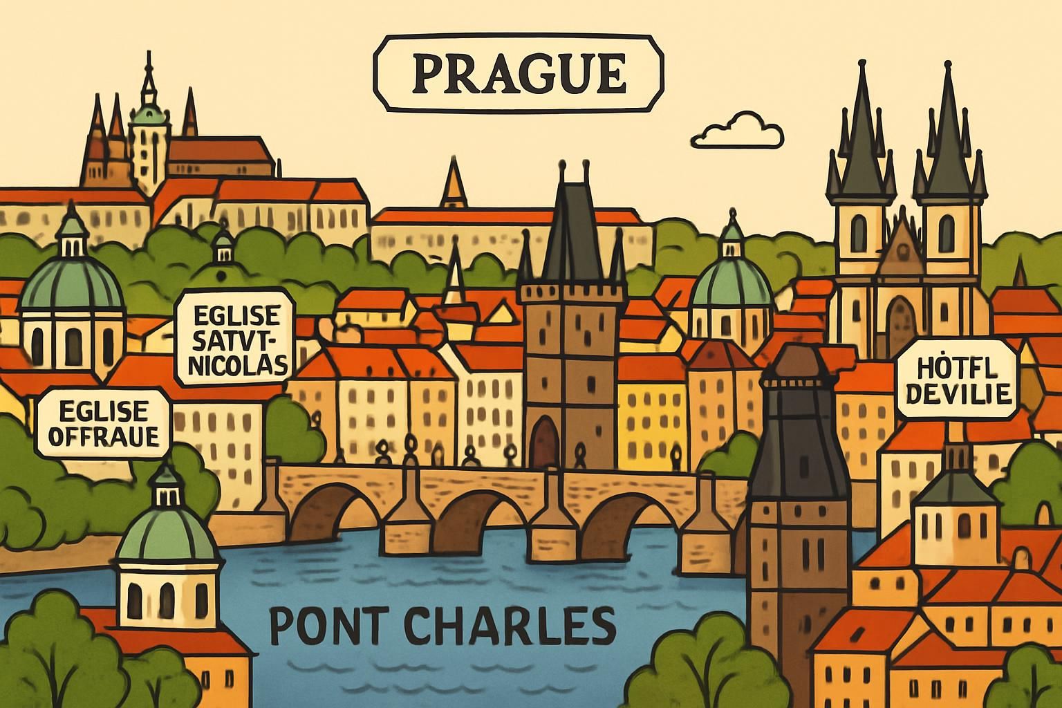 découvrez la carte touristique interactive de prague avec ses monuments emblématiques et ses quartiers typiques pour organiser facilement votre visite.