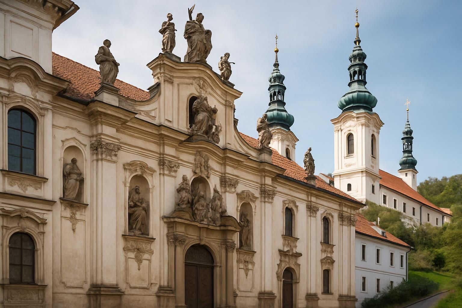 découvrez le monastère de strahov, célèbre pour sa somptueuse bibliothèque baroque et sa brasserie offrant une vue panoramique exceptionnelle sur prague.
