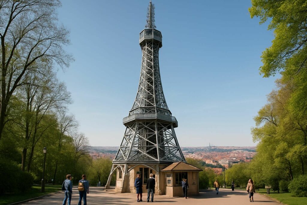 découvrez la tour eiffel de prague au petřín : réservez vos billets et profitez d'un panorama exceptionnel sur la ville historique.